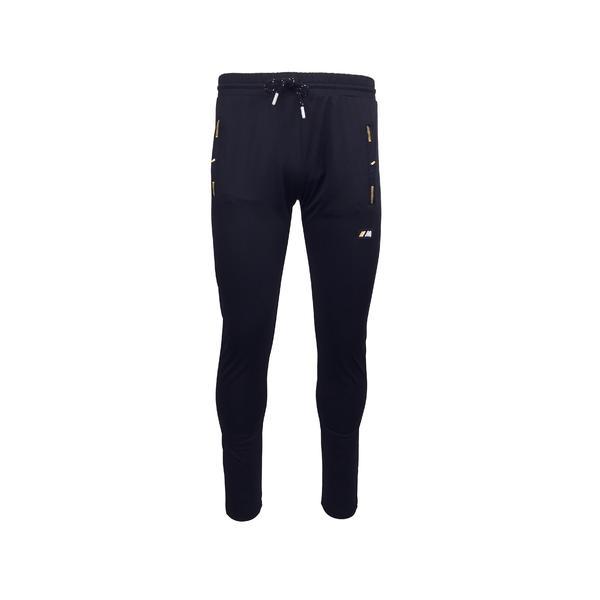 Pantaloni trening barbat univers fashion, din silon, 2 buzunare laterale si un buzunar la spate cu fermoare, culoare albastru, slim fit, m
