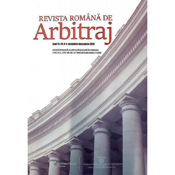 Revista Romana de Arbitraj Nr.4 octombrie-decembrie 2020, editura Wolters Kluwer