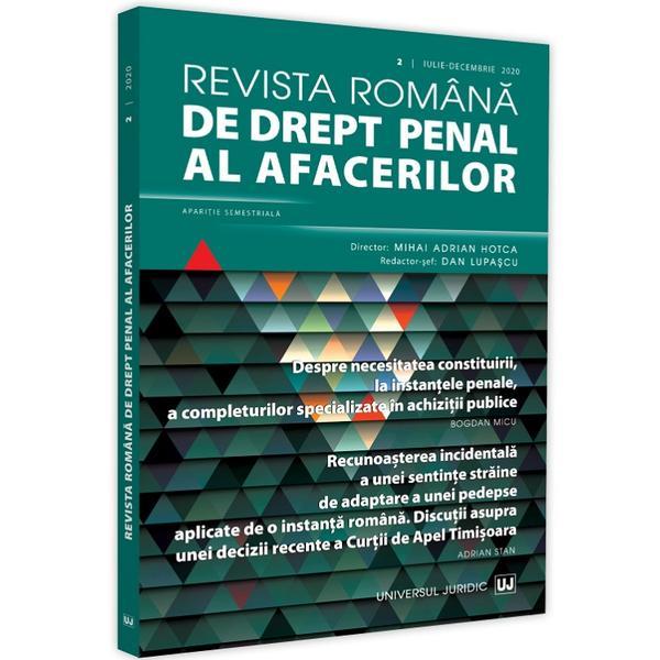 Revista romana de drept penal al afacerilor nr.2 iulie-decembrie 2020, editura universul juridic