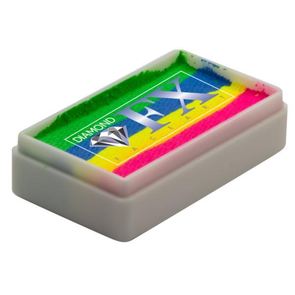 Vopsea pentru machiaj prostetic si efecte speciale, Diamond FX Splitcake Curcubeu neon, 28 g