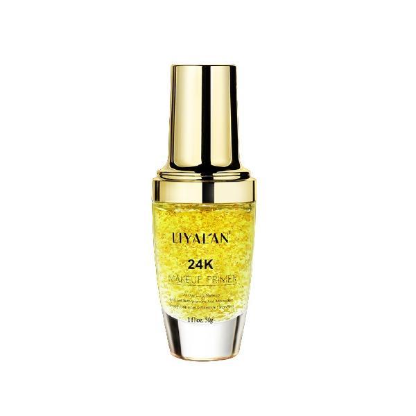 Baza de machiaj cu foite de aur 24k, liyal'an, machiaj pe tot parcursul zilei, netezeste liniile fine si minimizeaza porii, imbogatit cu vitamine si antioxidant, 30 ml