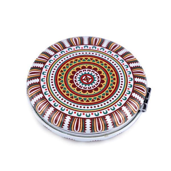 Oglinda poseta dubla Mandala 7 cm, Galben