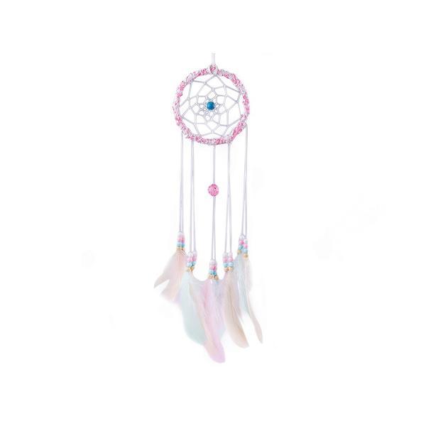Prinzator de vise indian rainbow, dream catcher cu pene 52 x 11 cm