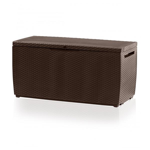 Cutie de depozitare pentru gradina 305 l, maro, 123 x 53,5 x 57 cm - caerus capital