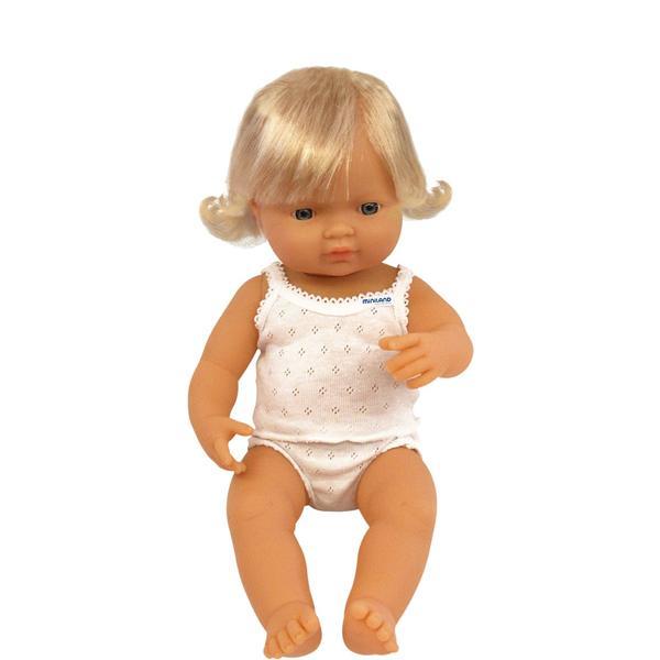 Papusa baby european fata miniland 38 cm