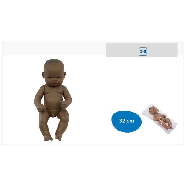 Papusa bebelus african baiat 32 cm - miniland
