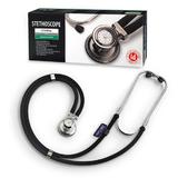 Stetoscop Little Doctor LD SteTime cu ceas, 2 tuburi, lungime tub 56cm, Negru/Inox