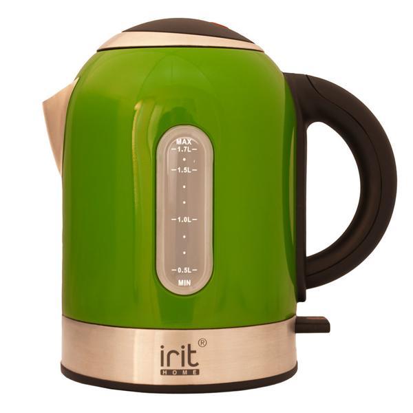 Fierbator irit ir-1323, 2200 w, 1.7 l, carcasa inox, oprire automata, baza rotativa 360°, verde