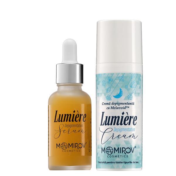 Set facial depigmentant, lumiere cu melavoid, ser 30ml + crema 50ml