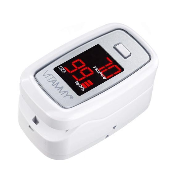 Pulsoximetru Vitammy Sat, ecran luminos, rezistent, indica nivelul de saturatie a oxigenului, masoara ritmul cardiac cardiac