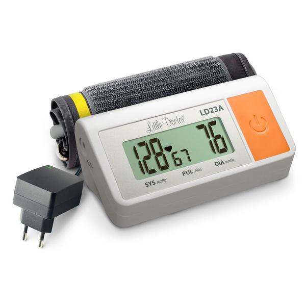 Tensiometru electronic de brat little doctor ld 23a, alimentator inclus, afisaj lcd, algoritm fuzzy, un singur buton de operare, validat bhs, alb