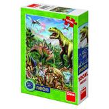 Puzzle XL - Lumea dinozaurilor neon - 100 piese