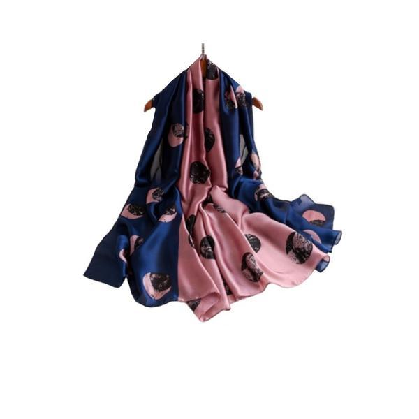 Esarfa dama, tip sal, mare, multicolora, bleumarine si roz, 90x180 cm