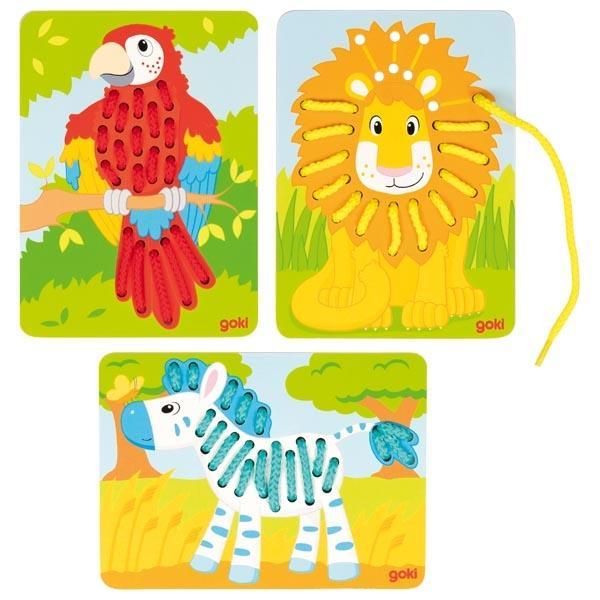 Joc multicolor de insiretat cu animale vesele - set dezvoltare indemanare
