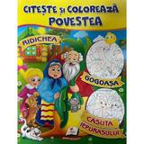 Citeste si coloreaza povestea: Ridichea, Gogoasa, Casuta iepurasului, editura Pegas