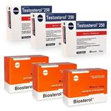 Pachet Megabol Biosterol, 3 buc plus Testosterol 3 buc, stimulare testosteron si hormon de crestere, inhibare estrogen, 180 capsule