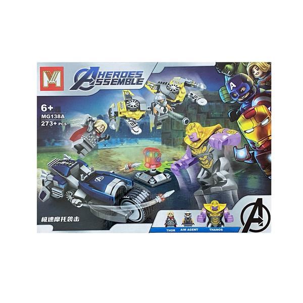 Set de constructie, avengers - thanos vs thor, 273 piese