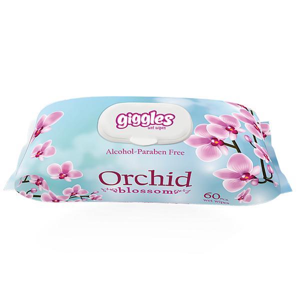 Servetele umede parfumate, Giggles Orchid Blossom, cu capac, 60 buc