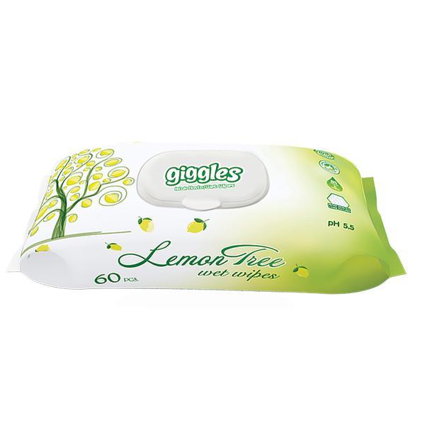 Servetele umede parfumate, giggles lemon tree, cu capac, 60 buc