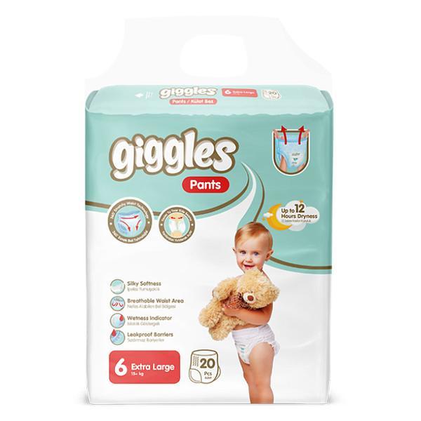 Scutece-chilotel Giggles Pants, marimea 6 Junior+, 20 buc, 15+ kg