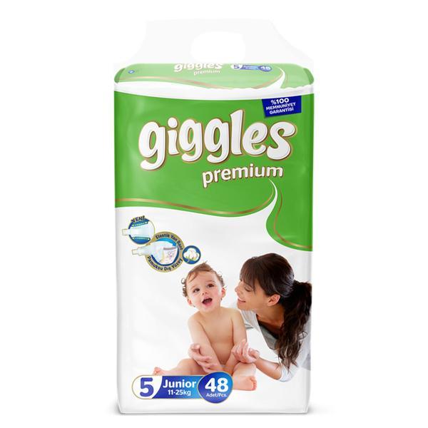 Scutece giggles premium, marimea 5 junior, 11-25 kg, 48 buc, pachet jumbo