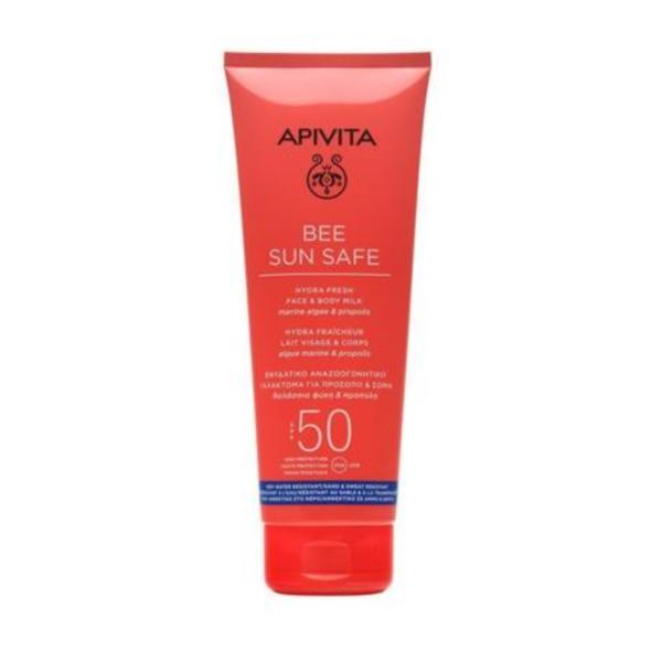 Lotiune de plaja, Hydra Fresh Face & Body Milk SPF50, Apivita, 200 ml Apivita imagine pret reduceri