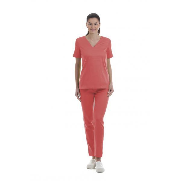 Costum medical dama Carr&eacute; S roz coral s