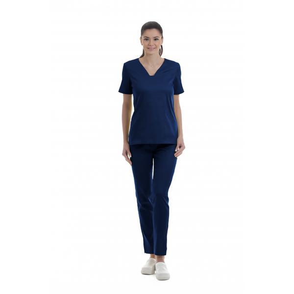 Costum medical dama carré s albastru marin 3xl