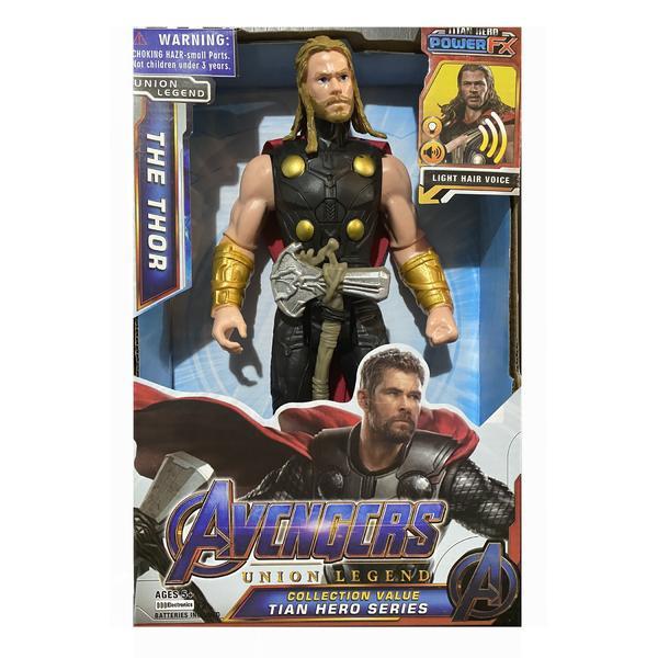 Figurina Avengers, Thor cu efecte sonore si luminoase, 30 cm