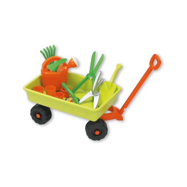 Carucior si set de unelte de gradinarit de jucarie