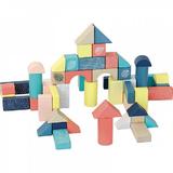 54 cuburi multicolore din lemn