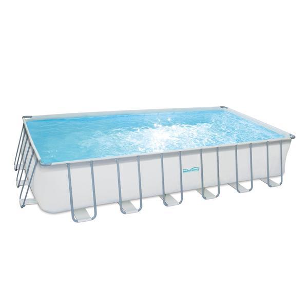 Piscină dreptunghiulară cu cadru metalic Elite Summer Waves 732 cm x 366 cm x 132 cm (KIT complet cu toate accesoriile incluse)