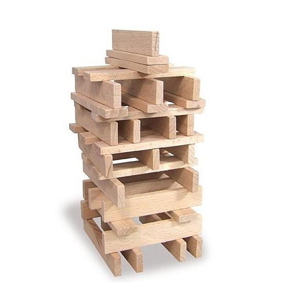Set constructie cu 100 de piese lemn - dimensiuni generoase