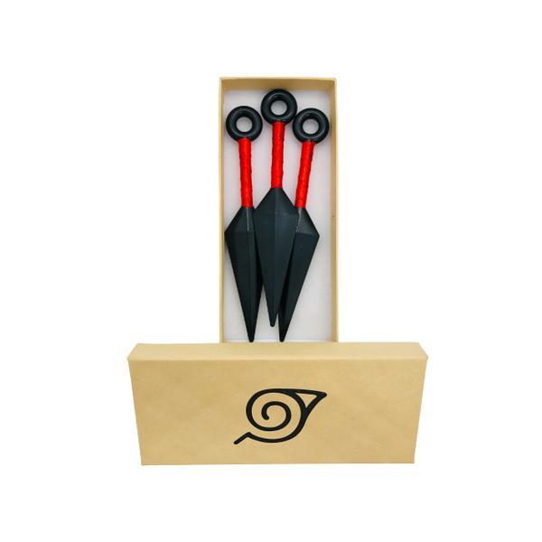Set 3 cutite din plastic Kunai Naruto, Negru, 13 cm, Shop Like A Pro