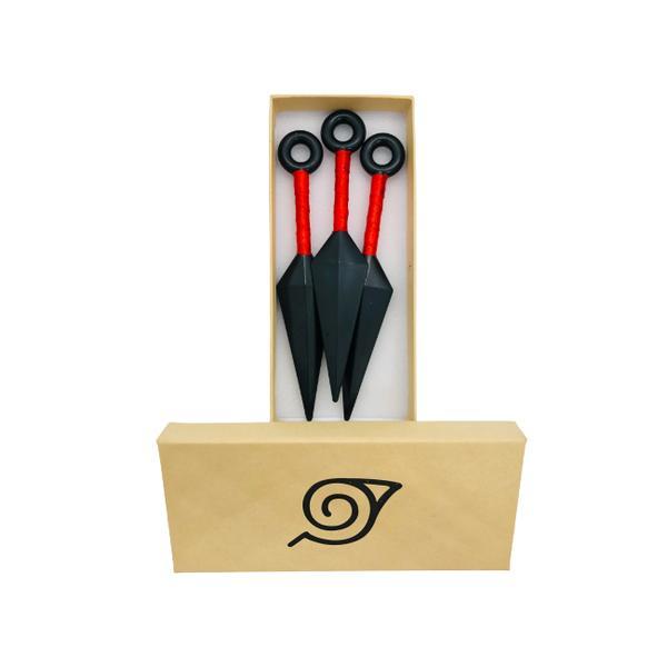 Set 3 cutite din plastic kunai naruto, negru, 13 cm, shop like a pro