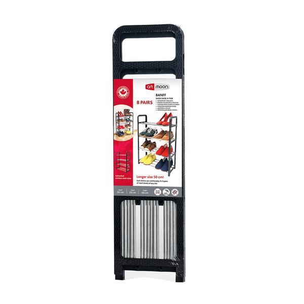Raft pentru pantofi cu 4 niveluri art moon, banff, negru, 50 x 20 x 68 cm