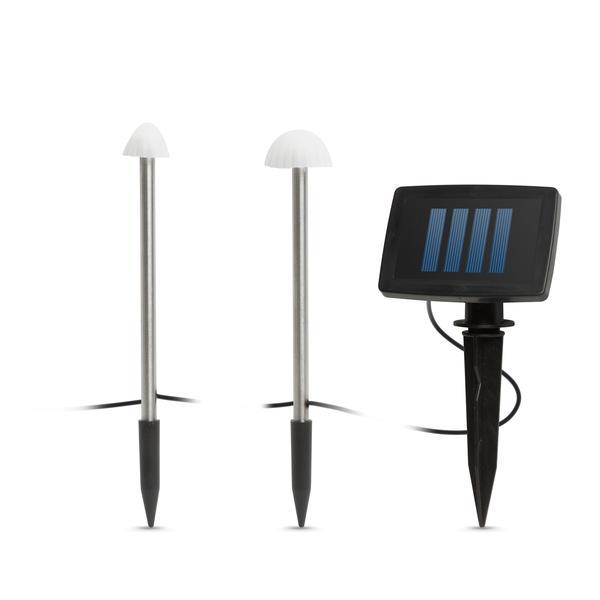 Lampă solară led 12 buc. ciuperci mini alb cald 24 cm x 4 m - garden of eden