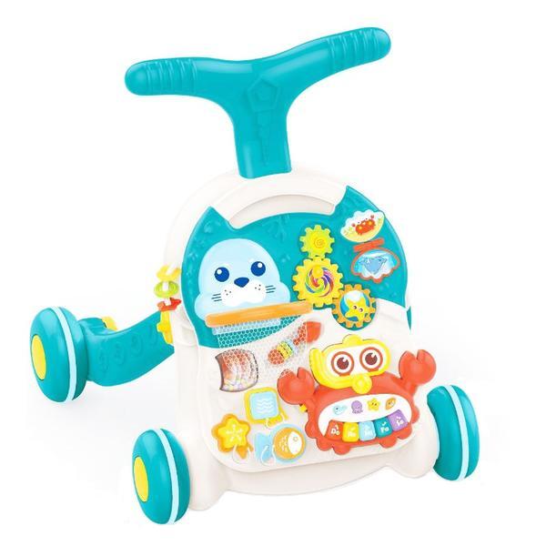 Jucarie Interactiva, 2 in 1 Antemergator Si Masa Baby Go Bleu