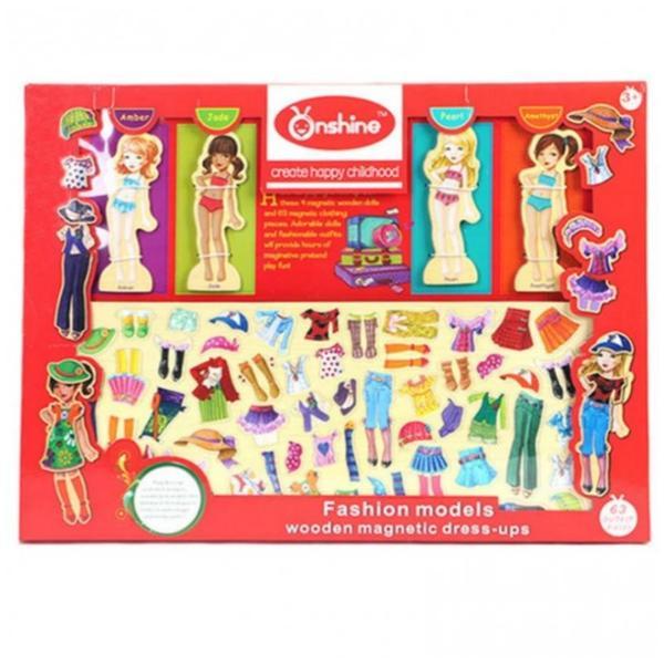Set puzzle magnetic - imbraca fetita