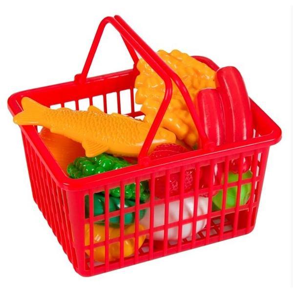 Cos de supermarket cu 17 tipuri de legume si alimente oem