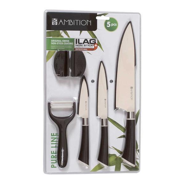 Set 3 cutite profesionale, feliator si ascutitor cutite cu granit oem