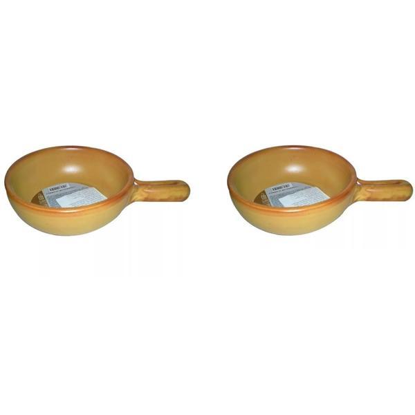 Set 2 vase termorezistente cu maner pentru gatire si servire, maro oem