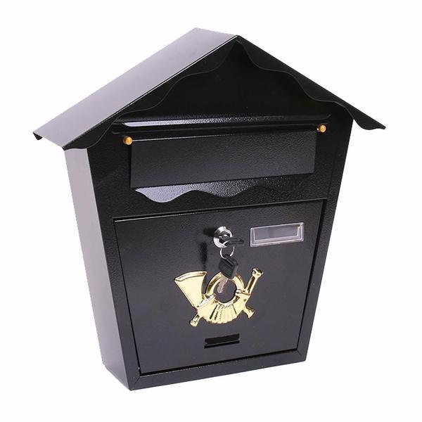 Cutie postala din otel cu design clasic, negru 35.7 x 8.1 x 20.3 cm oem
