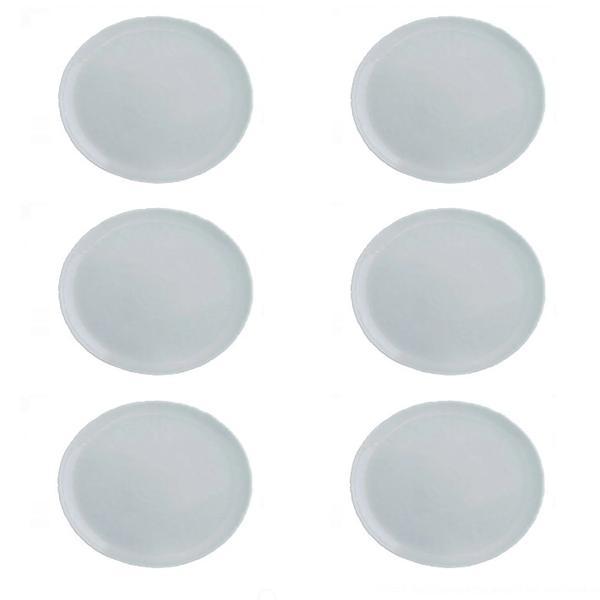 Set servire format din 6 farfurii cu bordura ondulata, opal, gri, 260 ml