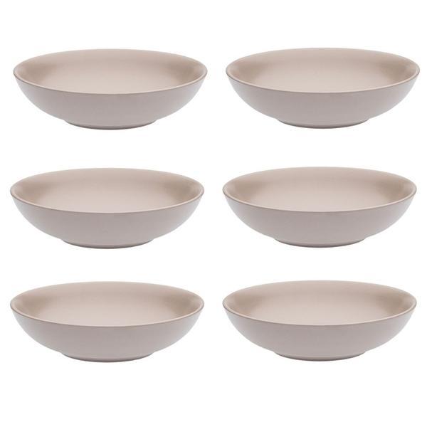 Set 6 farfurii servire, Ceramica, Bej, Ø20 cm, 900 ml