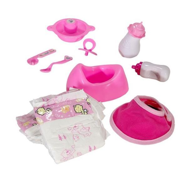 Set pentru papusi bebelus, 10 accesorii topi toy, multicolor, 3 ani+