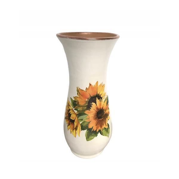 Vaza decorativa, ceramica, floarea soarelui, realizata manual - ceramica martinescu