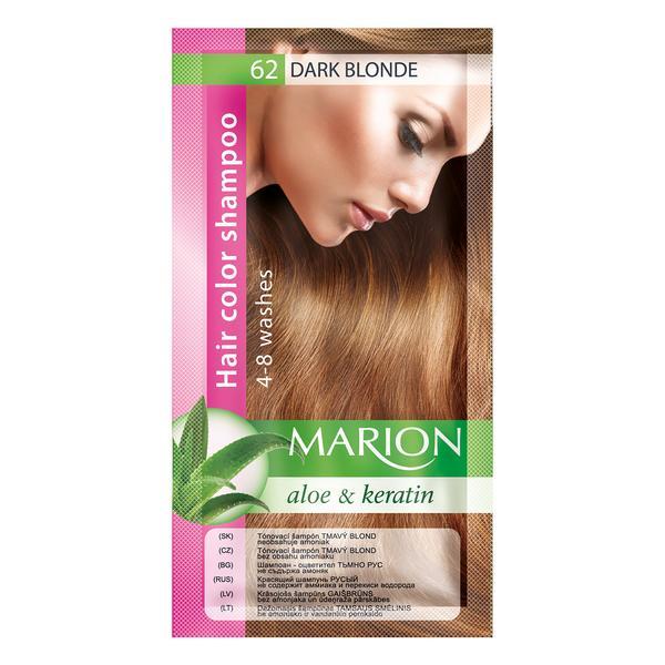 Sampon nuantator pentru par, Marion, Aloe & Keratin, 4-8 spalari, nuanta 62 Dark Blonde, 40 ml esteto.ro imagine noua