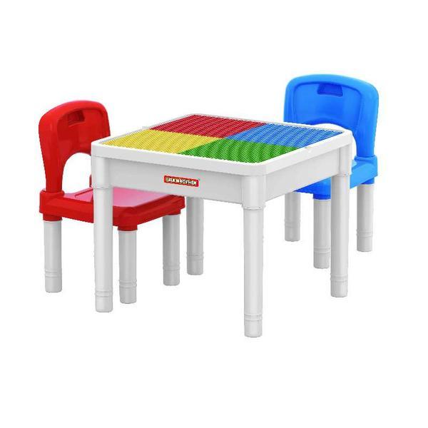 Bebeking Masa Tip Lego cu 2 scaune incluse