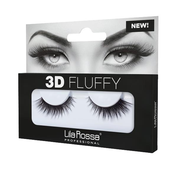 Gene False Banda 3D Fluffy Natural Glam Lila Rossa, v9102, 1 pereche